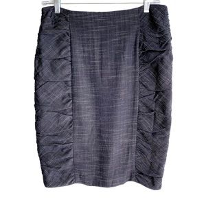 Anthropologie Cartonnier Gray Ruched Pencil Skirt Size 6